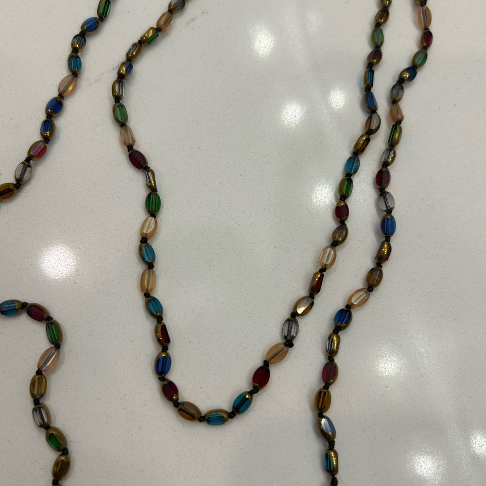 Multi Color Glass Beaded Necklace - Picture 4 of 4
